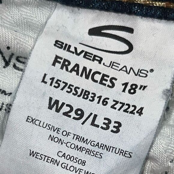 Silver Francis Boocut Denim Jeans Size 29x33 #237 - Picture 3 of 8